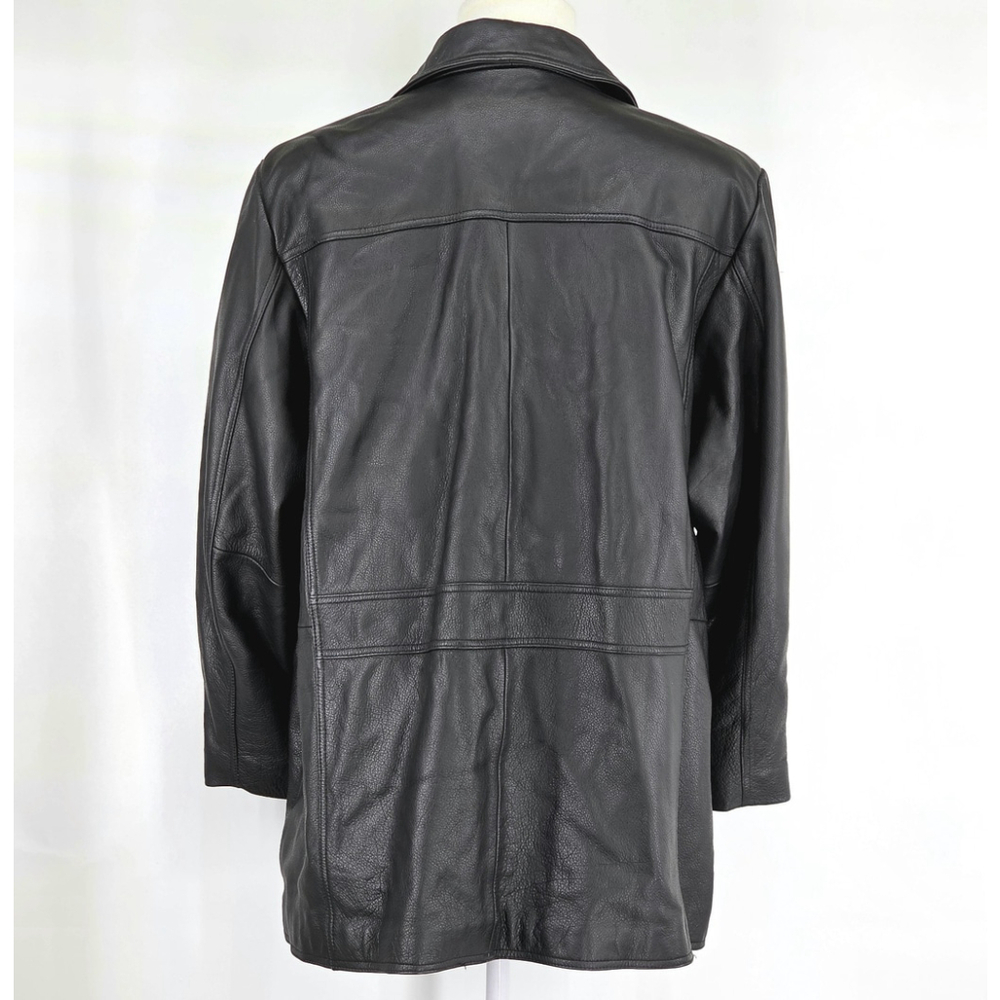 Quiet Luxury Eddie Bauer Leather Car Coat Men’s XL/XXL Black Rare SAMPLE... - Picture 2 of 10